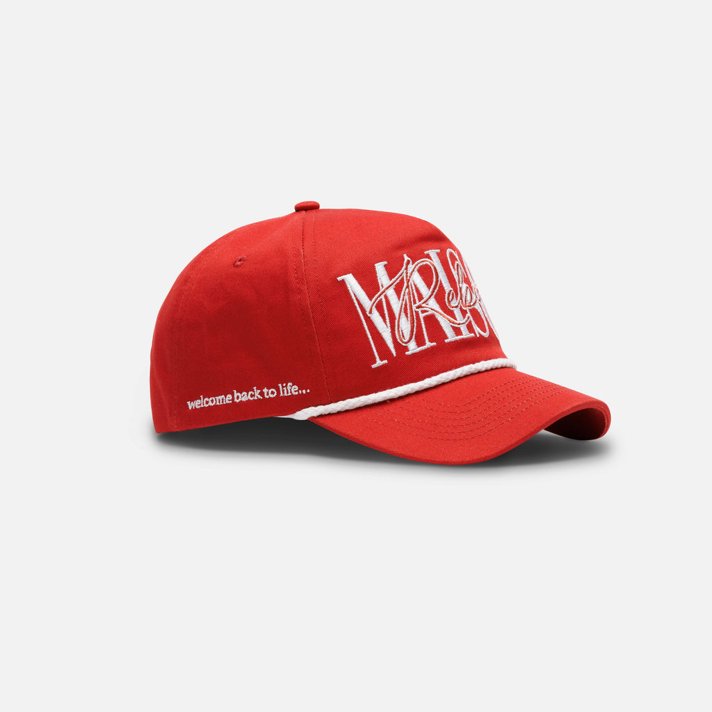 Red Script Cap